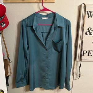 Satin Teal button-down!